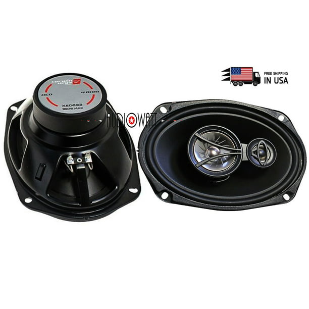 6x9 3-way Speakers 700 Watts Max With Speaker Box Enclosures Bundle Kit Set NEW